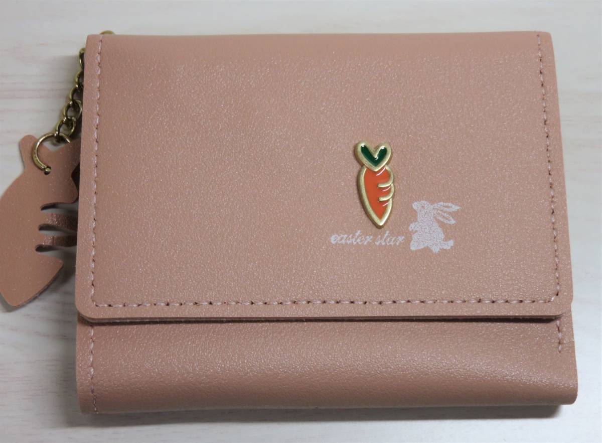 三つ折りレディース財布 ウォレット ミニ財布 ショット財布 人気財布＊新品＊当日発送（ピンク）