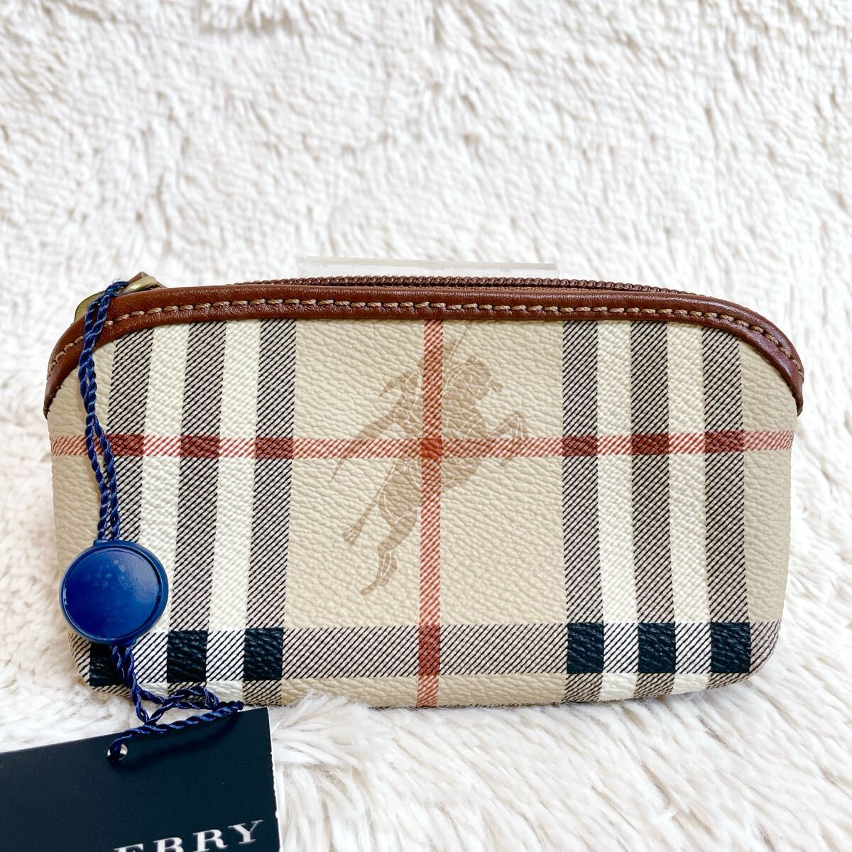 希少 BURBERRY デッドストック PVC キーリング ポーチ ノバチェック