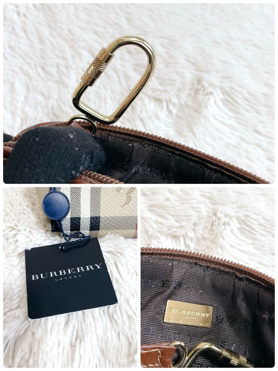 希少 BURBERRY デッドストック PVC キーリング ポーチ ノバチェック