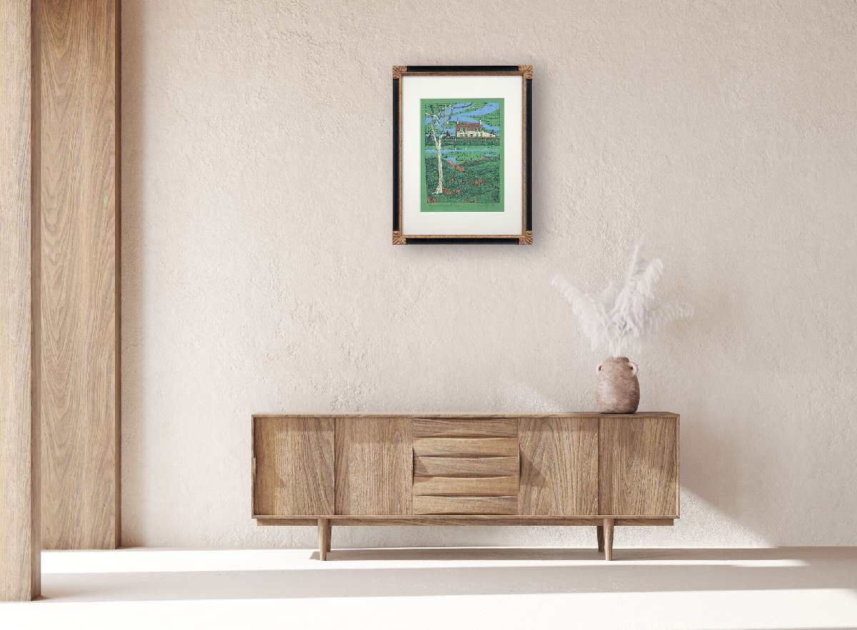 竹内庸悦 「水辺の白い家」 リトグラフ 版画 絵画 竹内庸悦 「水辺の白い家」 リトグラフ 版画 絵画 - 北海道画廊