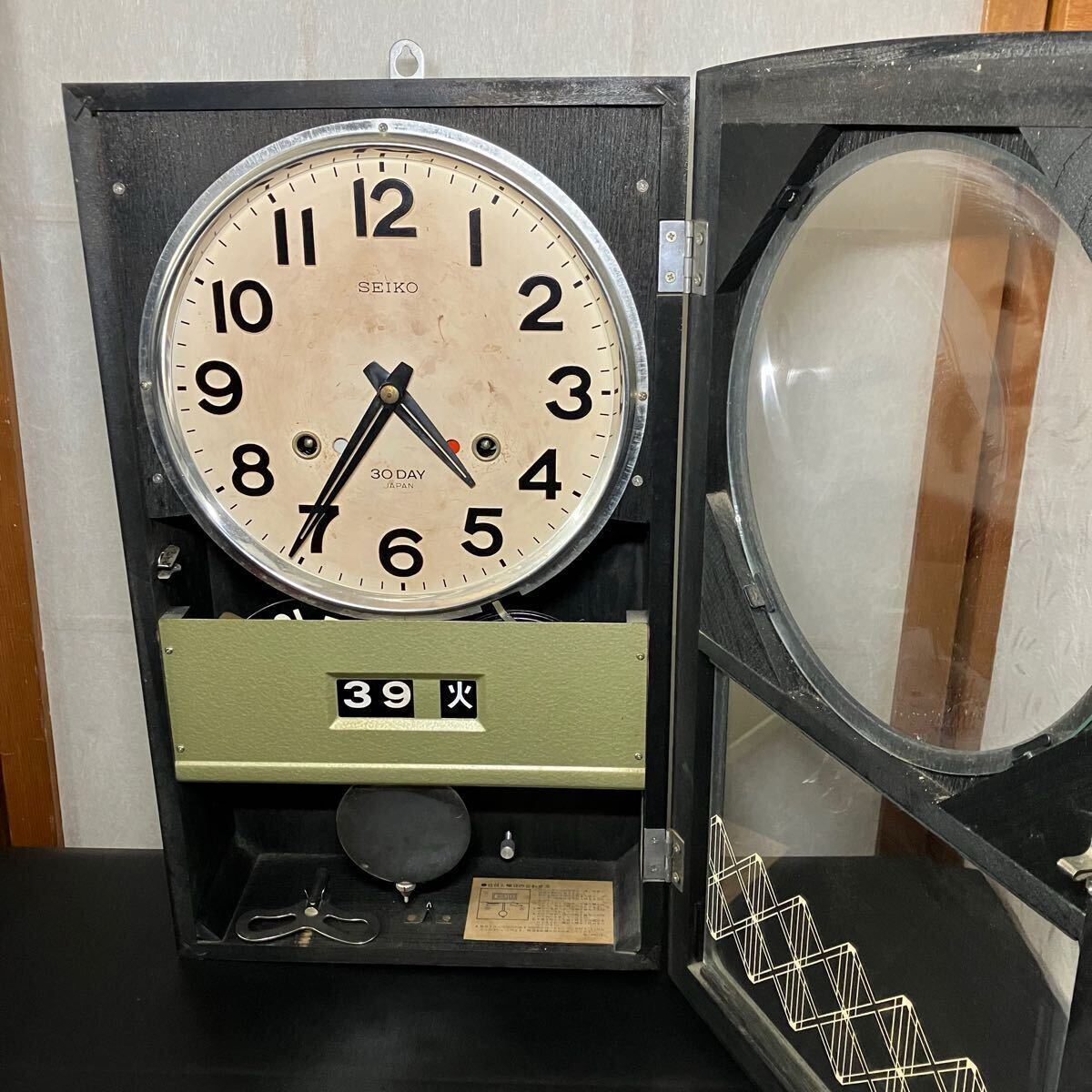 セイコー1カ月巻掛時計 セイコー 30DAY ゼンマイ 昭和レトロ セイコー1カ月巻掛時計 セイコー 30DAY ゼンマイ 昭和レトロ
