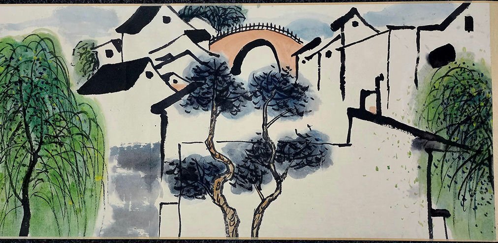 □観心・時代旧蔵□B2558中国古書道◇呉冠中 江南水図長卷 書画 □観心・時代旧蔵□B2558中国古書道◇呉冠中 江南水図長卷 書画