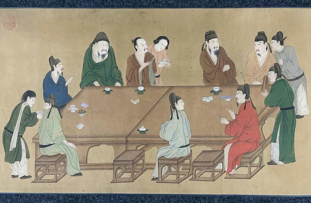 □観心・時代旧蔵□B2577中国古書道 清 禹之鼎 群樂図長卷 書画 □観心・時代旧蔵□B2577中国古書道 清 禹之鼎 群樂図長卷 書画