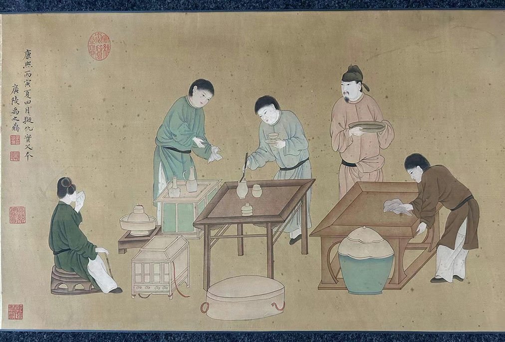 □観心・時代旧蔵□B2577中国古書道 清 禹之鼎 群樂図長卷 書画 □観心・時代旧蔵□B2577中国古書道 清 禹之鼎 群樂図長卷 書画