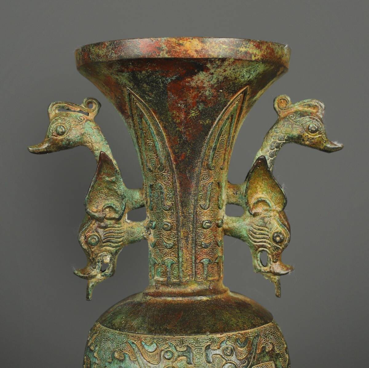 中国美術 古玩 红釉雙耳花瓶 置物 中国美術 古玩 红釉雙耳花瓶 置物