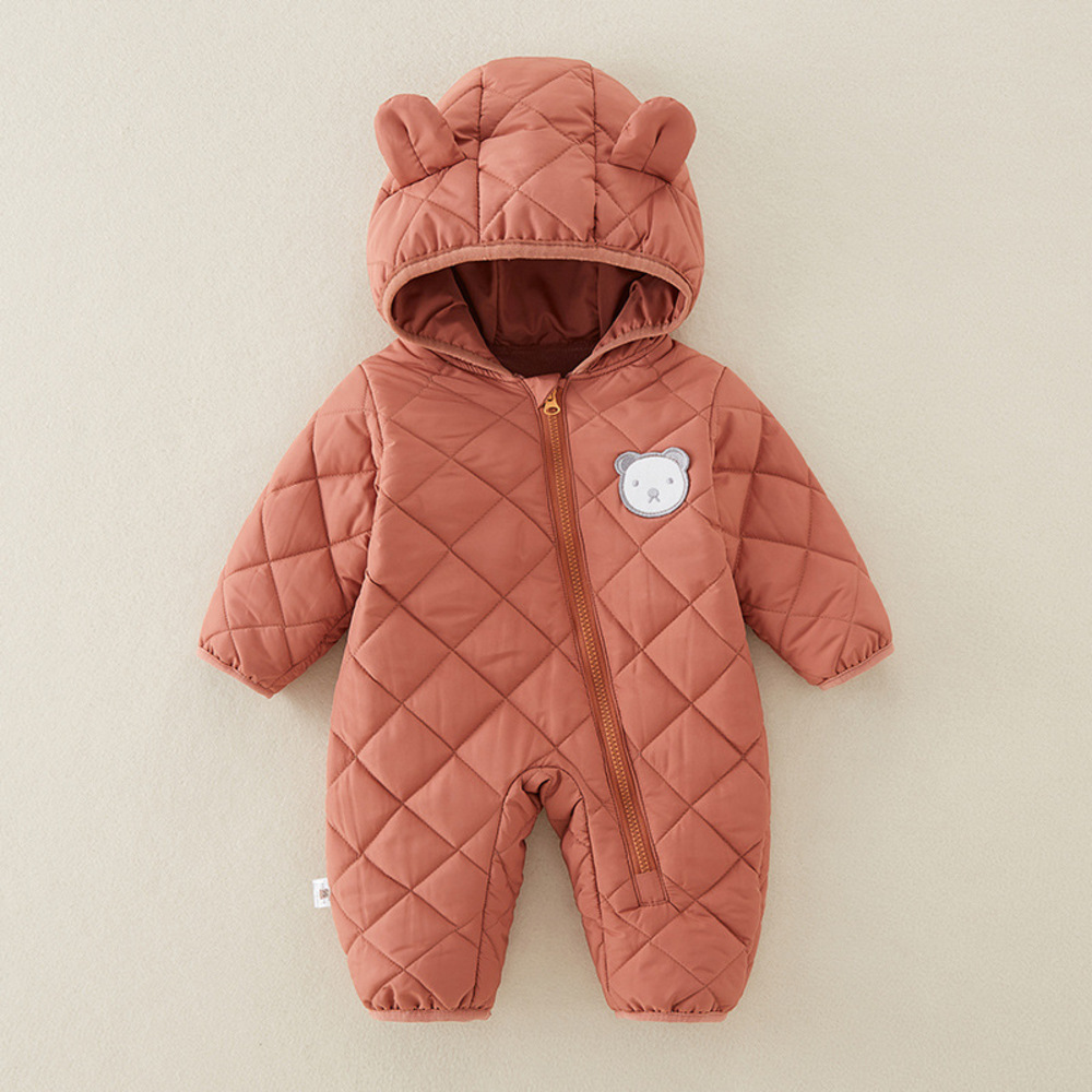 ☆ オレンジレッド ☆ 73cm ☆ ベビージャンプスーツ pk23113 ベビー ジャンプスーツ カバーオール ロンパース アウター ベビー服 子供服