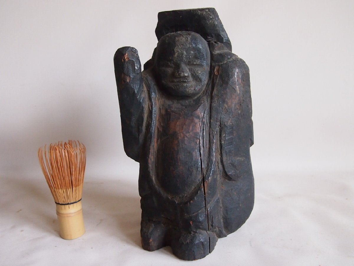 江戸時代 木彫 布袋様27cm 七福神 民仏 自念仏 円空 木喰(仏像 江戸時代 木彫 布袋様27cm 七福神 民仏 自念仏 円空 木喰(仏像