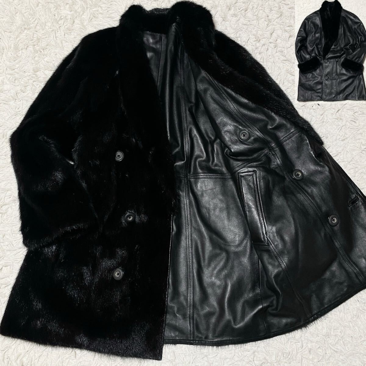 極美品/最高級○ メンズ リバーシブル 毛皮コート ファーコート 極美品/最高級○ メンズ リバーシブル 毛皮コート ファーコート
