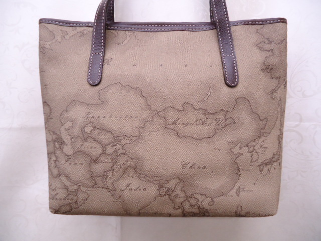 【KCM】prima★ワケあり未使用品★【PRIMA CLASSE/プリマクラッセ】トートバッグ　地図柄　グレージュ系/ブラウン　N174 9130