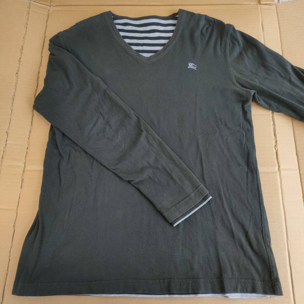 BURBERRY BLACKLABEL リバーシブル ボーダー ロングtシャツ T BURBERRY BLACKLABEL リバーシブル ボーダー ロングtシャツ T