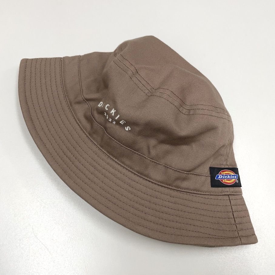 Dickies ブラウン系 バケットハット スポーツ ゴルフ アウトドア キャンプ バイク オートバイ 帽子 ブラックタグホワイト刺繍 ディッキーズ_画像2