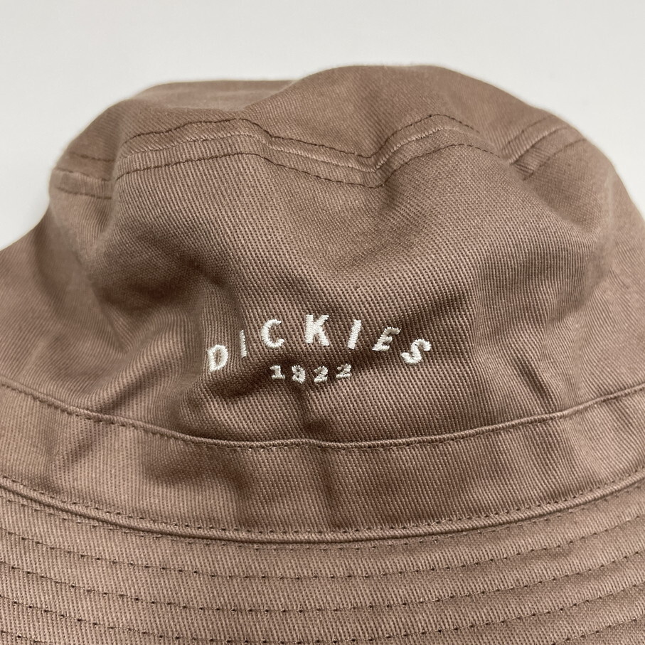 Dickies ブラウン系 バケットハット スポーツ ゴルフ アウトドア キャンプ バイク オートバイ 帽子 ブラックタグホワイト刺繍 ディッキーズ_画像3
