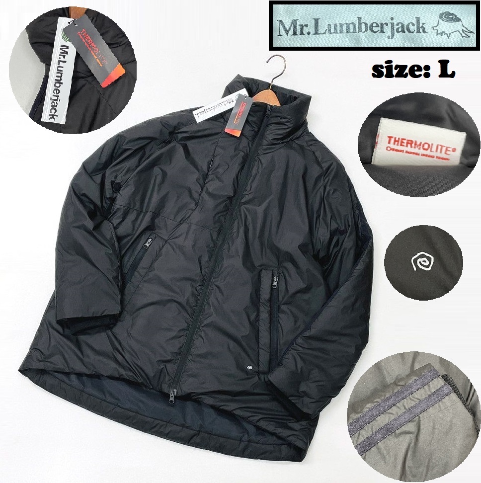 Mr.Lumberjack /L/ ブラック 中綿ジャケット アウター 長袖ジャンパースポーツゴルフバイクミリタリーアウトドア ミスターランバージャック