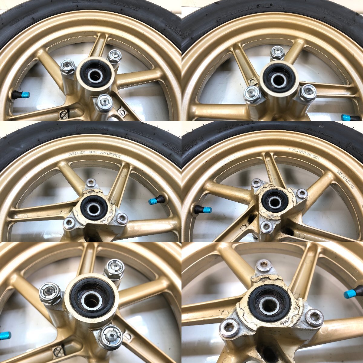12) ホンダ エイプ 100 タイプD 純正 ホイール セット HC13 12) ホンダ エイプ 100 タイプD 純正 ホイール セット HC13