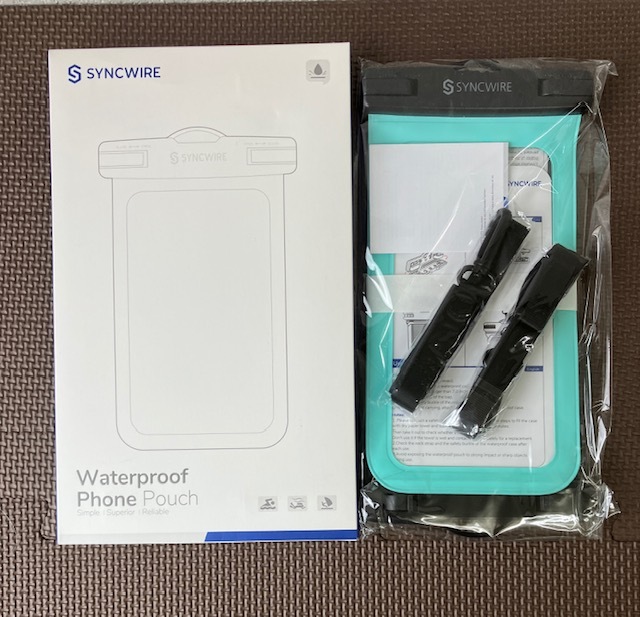 2枚セット Syncwire 防水ケース スマホ 防水ケース 携帯防水ケース IPX8認定 完全密封 海水浴 水泳 温泉プール（ブラック＋グリーン）