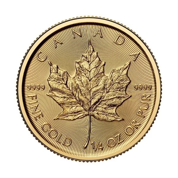 [保証書・カプセル付き] 2025年 (新品) カナダ「メイプルリーフ」純金 1/4オンス 金貨