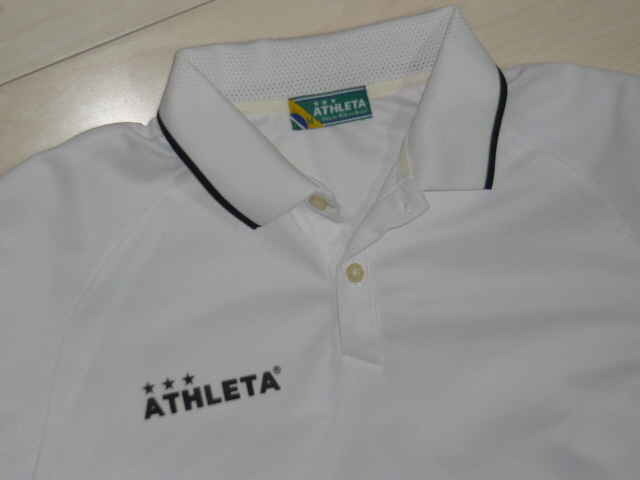 処分！アスレタATHLETA　Mサイズ　半袖ポロシャツ　ホワイト　中古良品　きれいです
