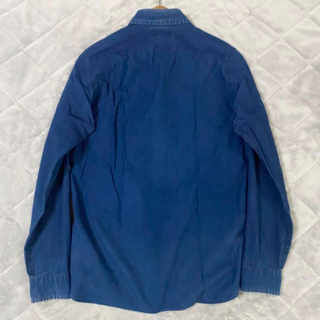 極希少 RRL ラルフローレン　ミリタリーシャツ エポレット シャンブレーシャツ インディゴ　ブルー　青　M相當(dāng)　ヴィンテージ
