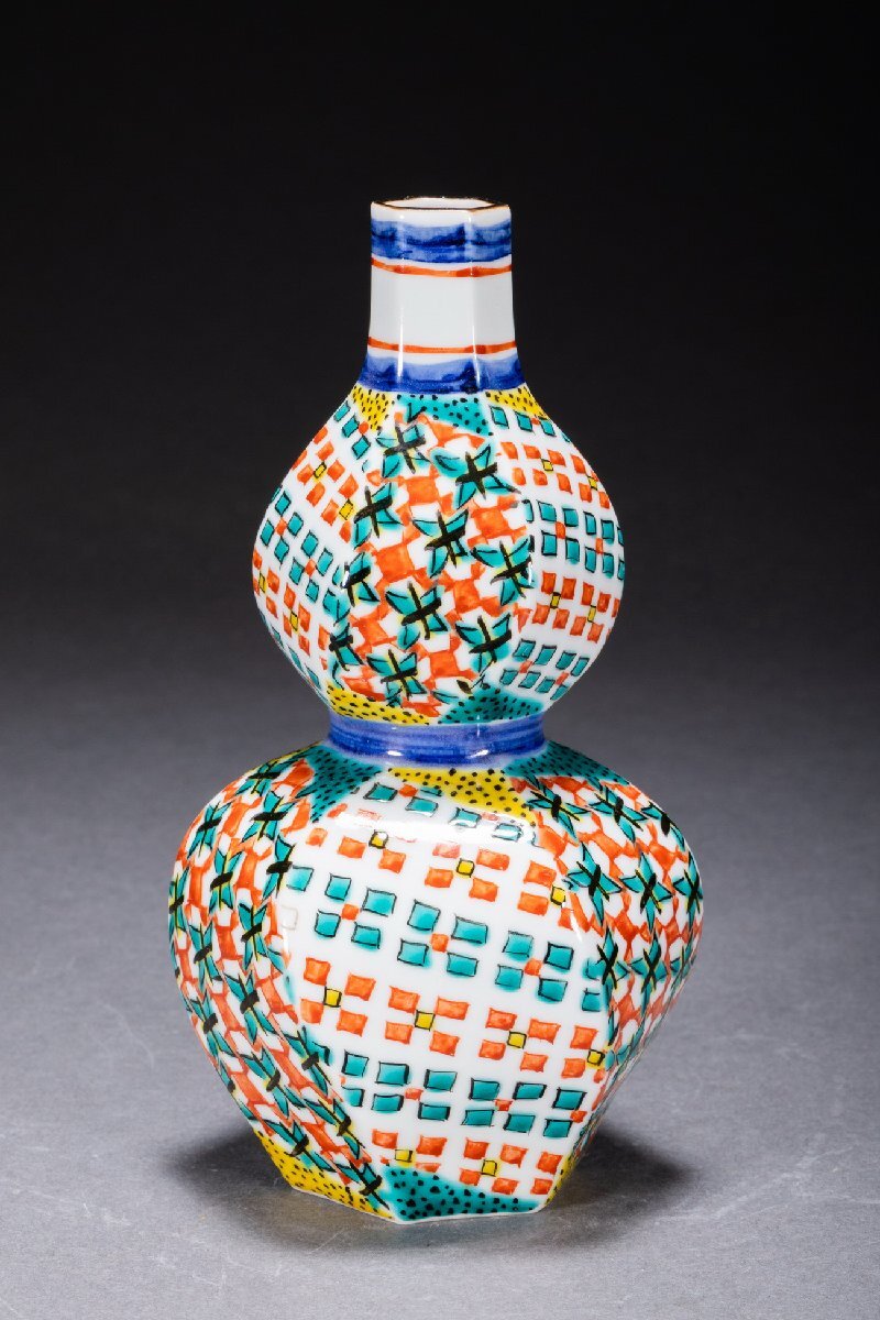 善古堂】京焼 人間国宝【富本憲吉】造 最上位作 色絵瓢箪花瓶 花