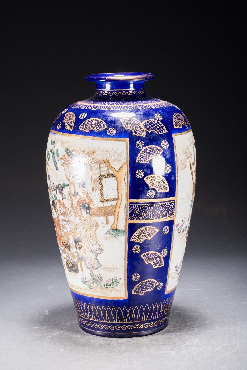 薩摩焼 黒薩摩貝目壺 花瓶 レア 古美術 薩摩焼 黒薩摩貝目壺 花瓶 レア 古美術