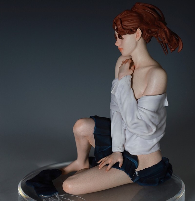 1/6 пол . сиденье . женщина Girl on a floor / не крашеный не собран / resin комплект / галет ki гараж комплект 