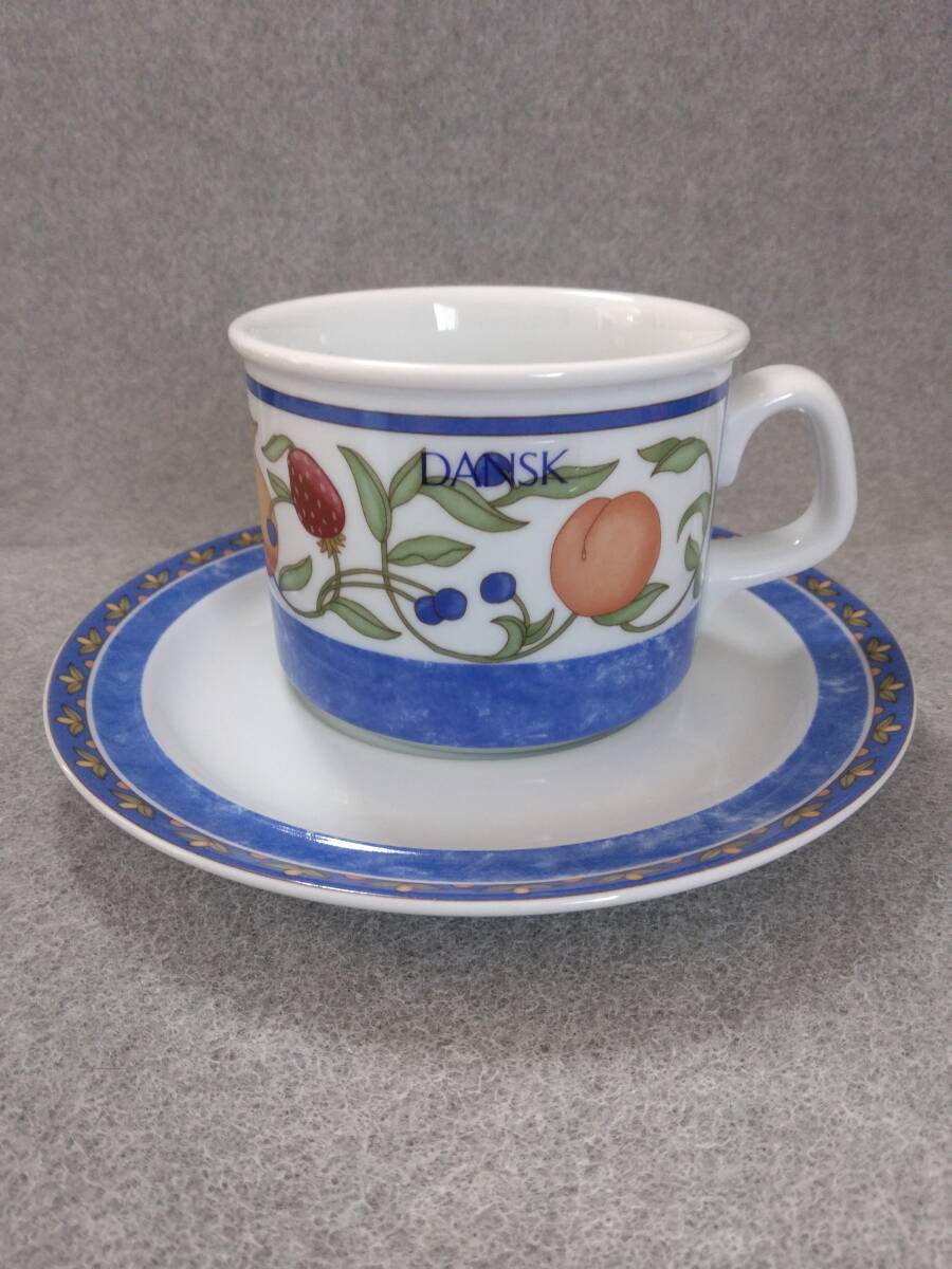カップ＆ソーサー　DANSK　果実柄　珈琲紅茶_画像1