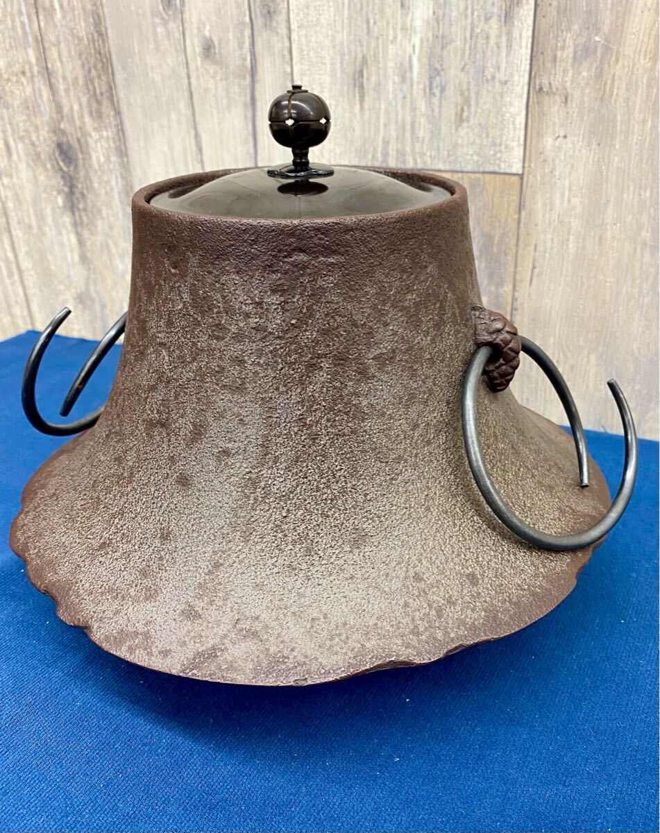 N6011-2〉 茶道具 茶釜 人間国宝 釜師:高橋敬典 富士釜 共箱共布 N6011-2〉 茶道具 茶釜 人間国宝 釜師:高橋敬典 富士釜 共箱共布