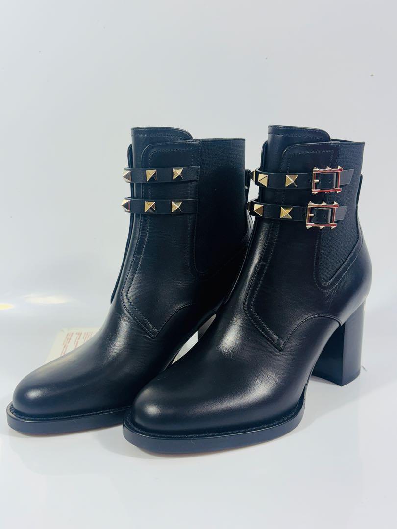 希少】VALENTINO スタッズ カーフレザー ショートブーツ 36 希少】VALENTINO スタッズ カーフレザー ショートブーツ 36