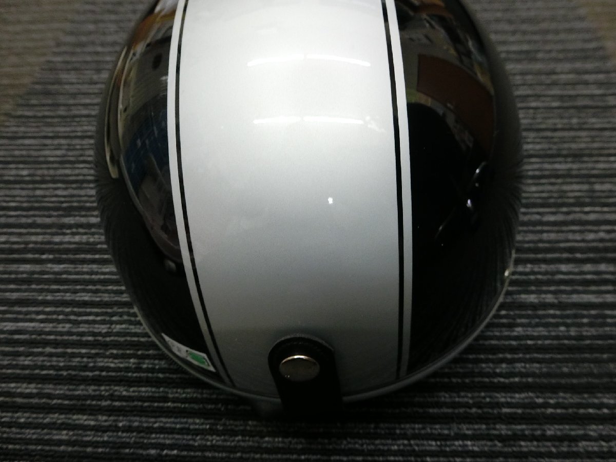 未使用 日新商會(huì) プロスピード PRO SPEED ハーフヘルメット SP-230L 黒 / 銀 フリーサイズ(57~61cm未満) 耳當(dāng)脫著可 箱無(wú) 管理No.45249