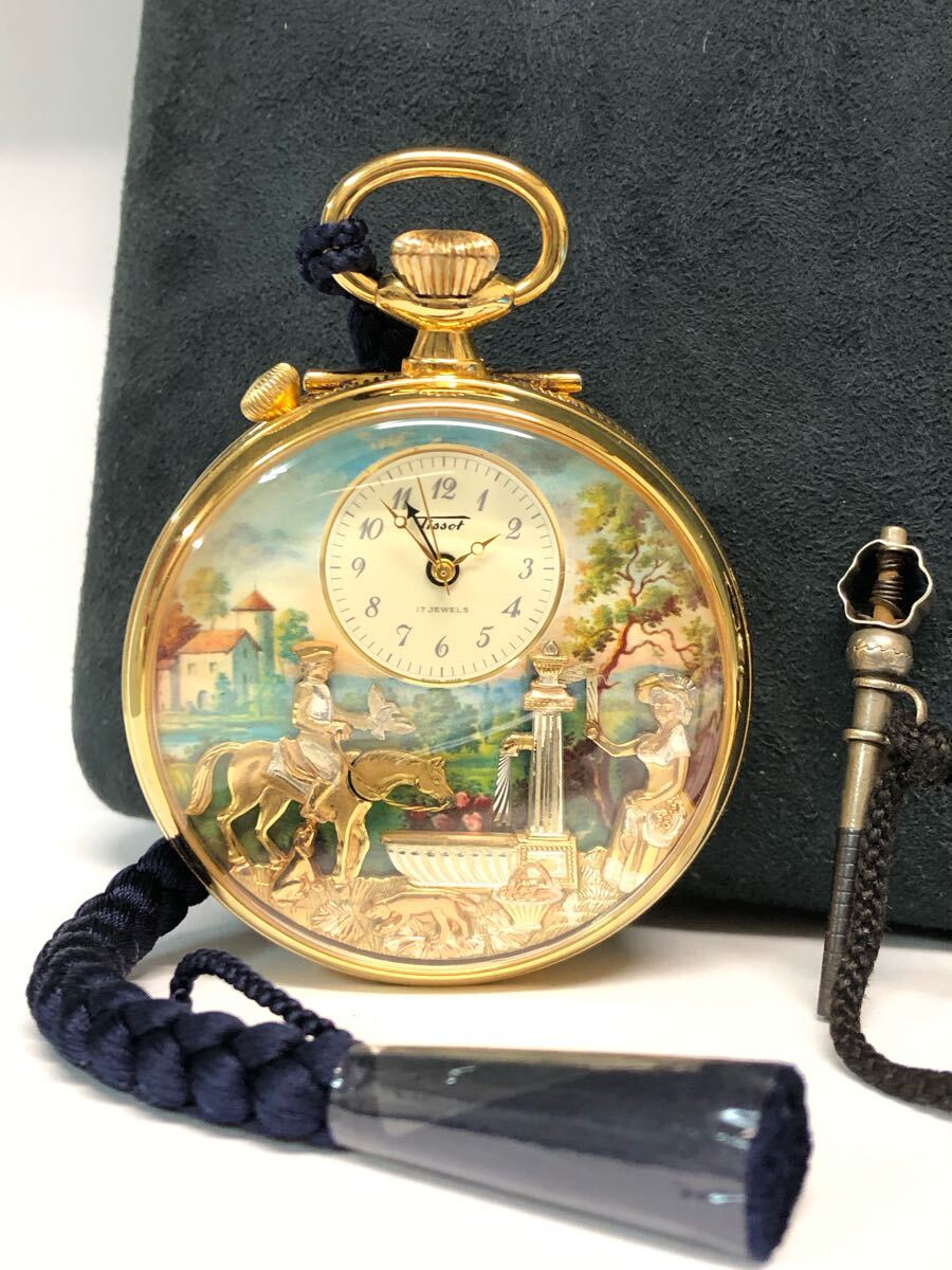 【上品】 TISSOT 動作品 ティソ 懐中 からくり リュージュ MUSIC REUGE 手巻き