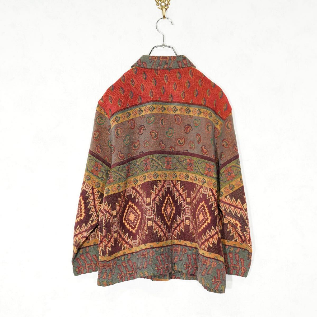 USA VINTAGE NATIVE PAISLEY PATTERNED EMBROIDERY DESIGN JACKET/アメリカ古著ネイティブペイズリー柄刺繍デザインジャケット