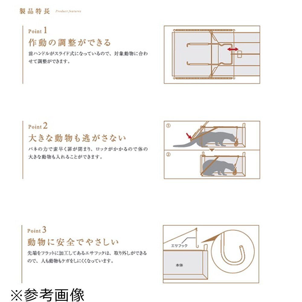 栄ヒルズ 捕獲器 AG-2 Dタイプ NO.402 メッキタイプ D774×W363 栄ヒルズ 捕獲器 AG-2 Dタイプ NO.402 メッキタイプ D774×W363
