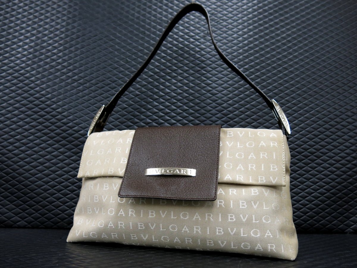 ◇美品◇BVLGARI ブルガリ◇ロゴマニア◇キャンバス カーフ ◇美品◇BVLGARI ブルガリ◇ロゴマニア◇キャンバス カーフ