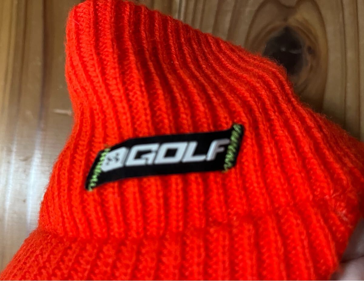 送料込み！UNDER AMOUR GOLF ニットサンバイザー オレンジ GOLF ゴルフウェア　アンダーアーマー 帽子 サンバイザー ゴルフキャップ