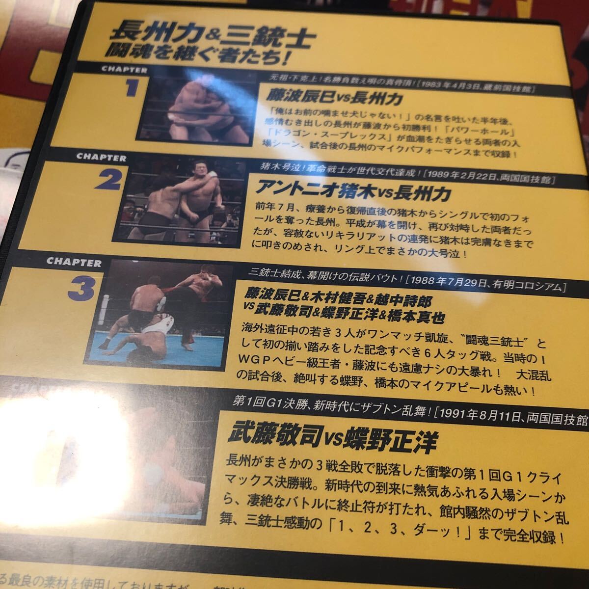 燃えろ新日本プロレスDVD冊子カード付きアントニオ豬木対長州力　武藤敬司対蝶野