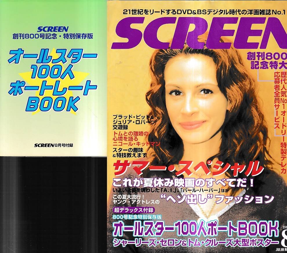 ■付録有り■送料無料■Z47■スクリーン■2001年８月■サマー?スペシャルこれが夏休み映畫のすべてだ！/へそ出しファッション■