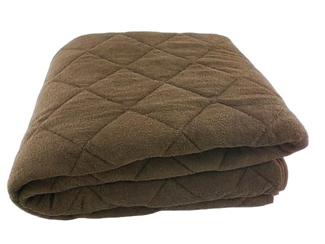 パッド一體型ボックスシーツ 綿100% タオル地 セミダブル 幅120x200x30cm ブラウン