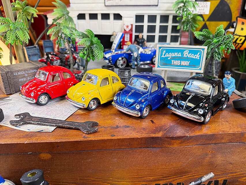 1967年　クラシックビートル　ビッグファニー　プルバック　ミニカー　（4台セット/ノーマルカラー） ■ アメリカン雑貨 アメリカ雑貨