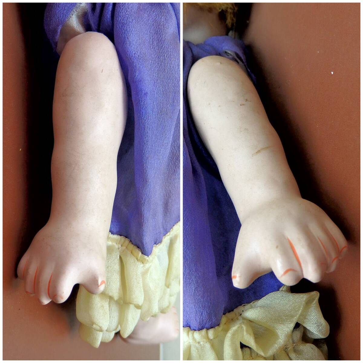 サクラビスク 青い目の人形 すみれ色のドレス 約29cm 和製ビスク サクラビスク 青い目の人形 すみれ色のドレス 約29cm 和製ビスク