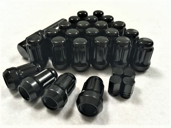 黒 24個(gè) スチールナット 花形 ホイールナット P1.5 ロックナット 盜難防止 19HEX 21HEX セット ブラック トヨタ ハイエース ソケット 24本