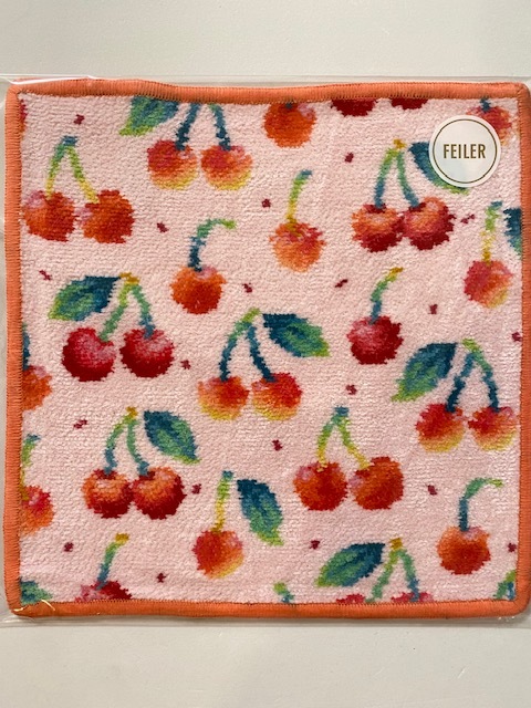【限定色】FEILER ラブラリーバイフェイラー ハンカチ チェリードット チェリードット ハンカチ(ブラック×ブルー): LOVERARY BY FEILER