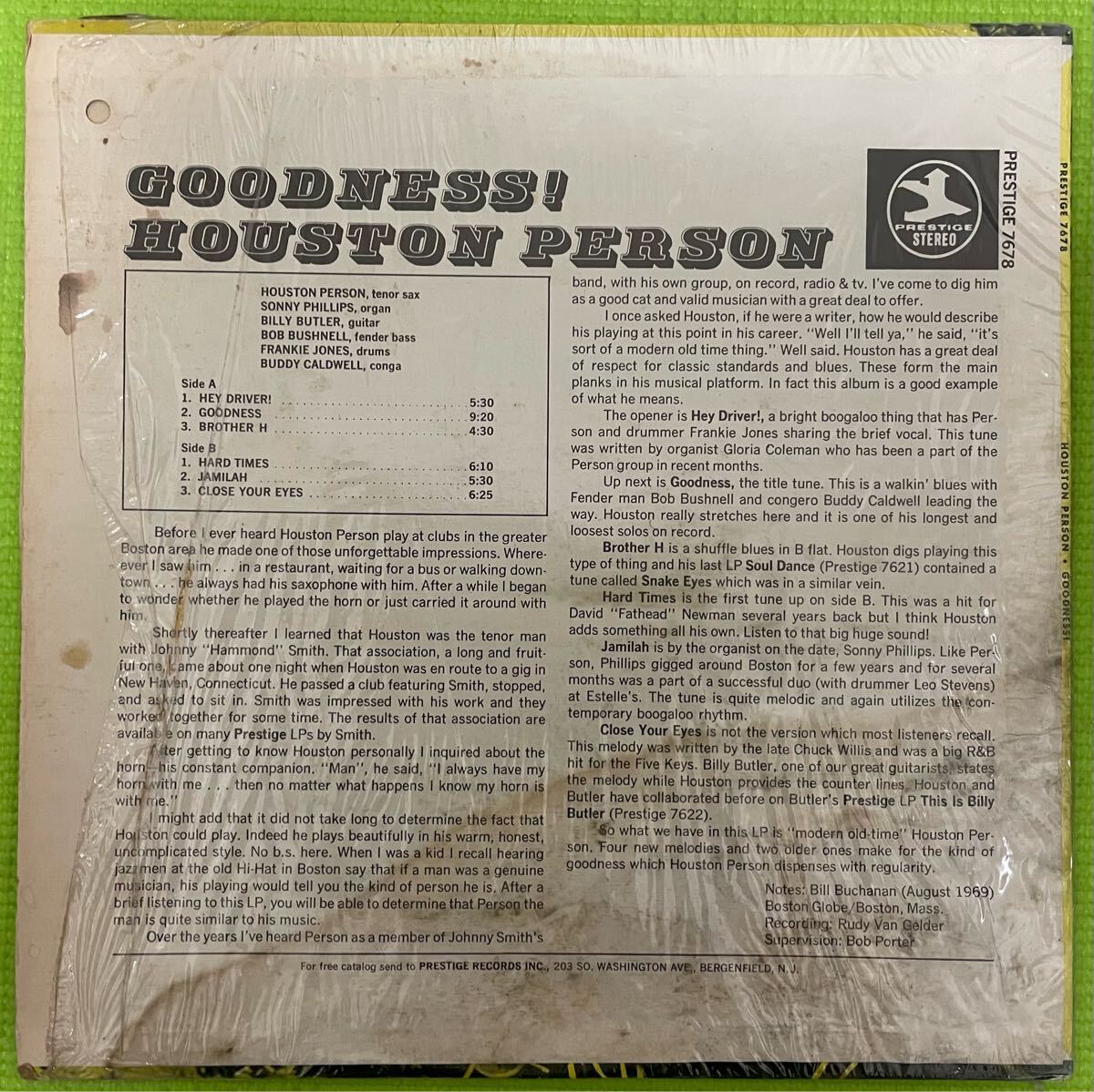 Jazz raregroove record Houston Person / Goodness! 1969 lp