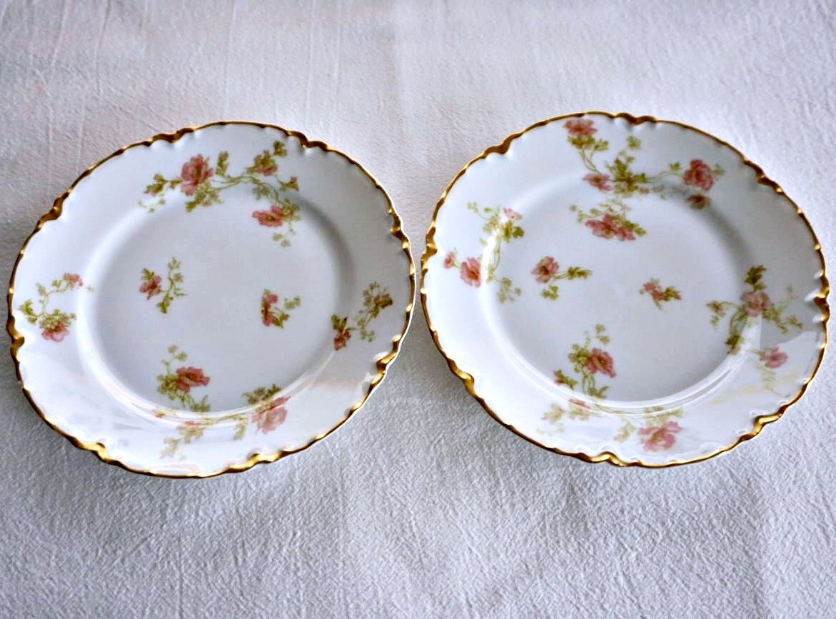 .#l20 即決 訳有 2枚セット リモージュ アビランド Limoges Haviland フランス 皿 プレート 直徑約15.5cm