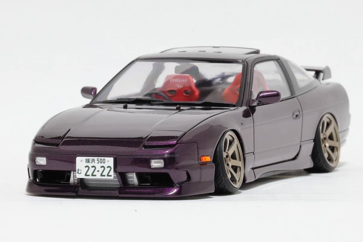 1/24 アオシマ　RPS13 180SX パープル　TE37 完成品