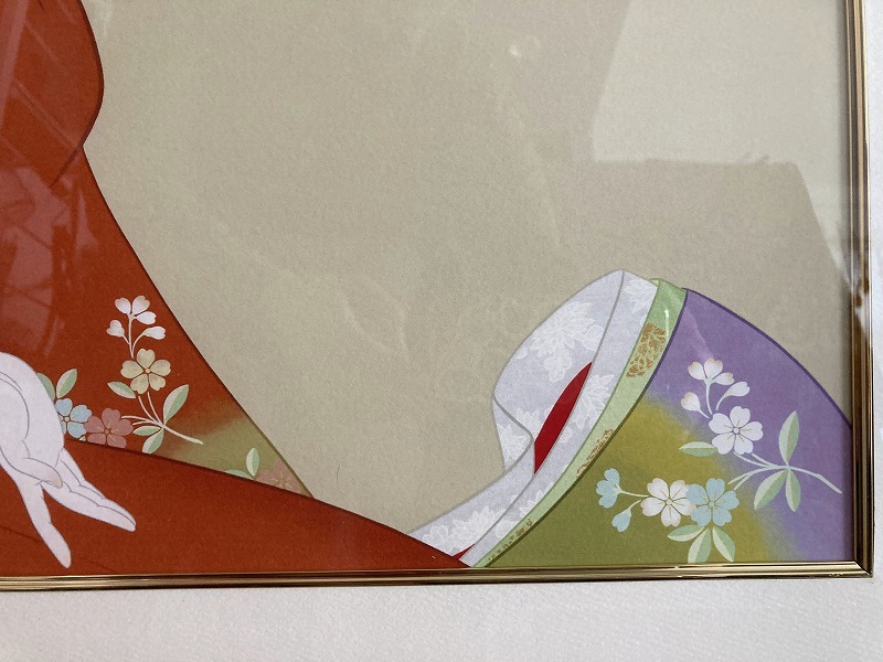36 真作保証 上村松園 「鼓の音」 シルクスクリーン (シルク 36 真作保証 上村松園 「鼓の音」 シルクスクリーン (シルク