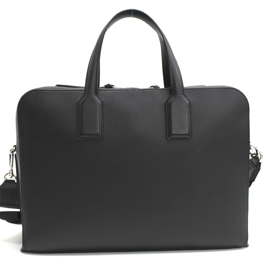ロエベ ビジネスバッグ ゴヤ スリム ブリーフケース 337.12.P57 アナグラム レザー ブラック シルバー金具 LOEWE