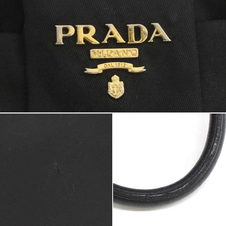  Prada большая сумка BN1601 TESSUTO FIOCCO нейлон черный Gold металлические принадлежности PRADA