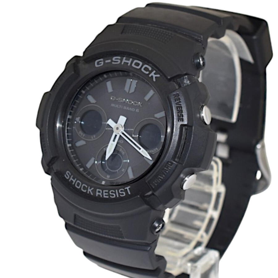 カシオ ジーショック 電波ソーラー デジタル アナログ AWG-M100B-1A ラバーベルト メンズ ブラック文字盤 G-SHOCK CASIO