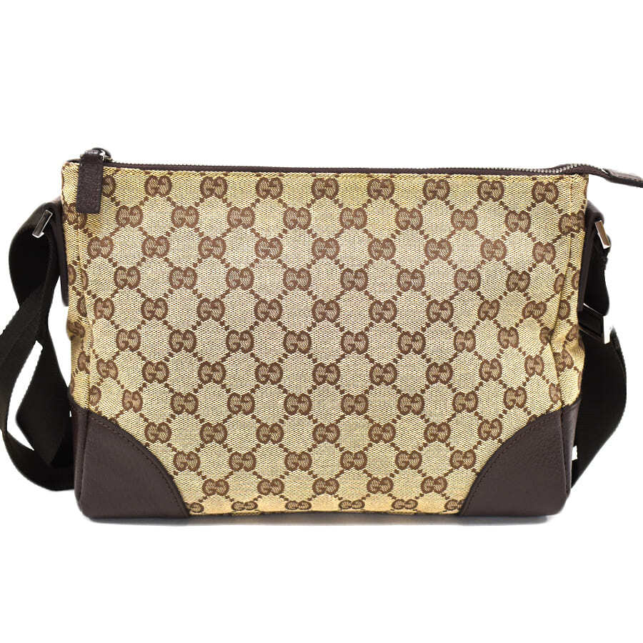  как новый Gucci GG парусина сумка на плечо оттенок коричневого посещение школы ходить на работу плечо .. наклонный ..GUCCI