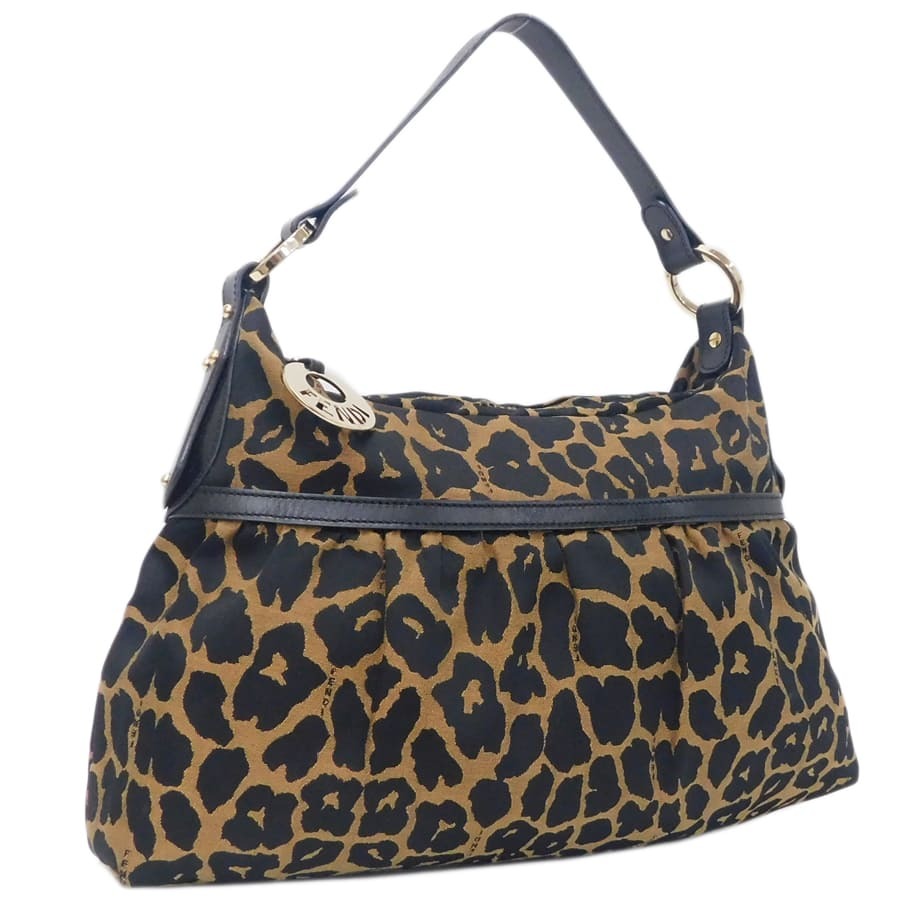 フェンディ セミショルダー ハンドバッグ アニマル柄 キャンバス×レザー 8BR448 FENDI